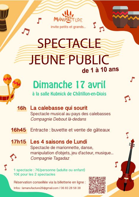 Spectacles jeune public à Chatillon en Diois le 17 avril 2022